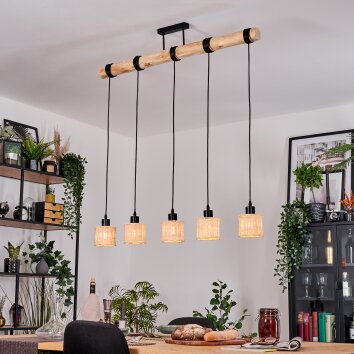 Cavaca Hängeleuchte Naturfarben, Schwarz, 5-flammig