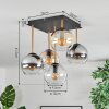 Koyoto Deckenleuchte Glas 15 cm Gold, Schwarz, 5-flammig
