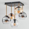 Koyoto Deckenleuchte Glas 15 cm Gold, Schwarz, 5-flammig