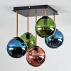 Gastor Deckenleuchte Glas 15 cm Gold, Schwarz, 5-flammig