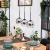 Koyoto Hängeleuchte Glas 15 cm Naturfarben, Schwarz, 3-flammig
