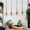 Koyoto Hängeleuchte Glas 15 cm Naturfarben, Schwarz, 4-flammig