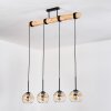 Koyoto Hängeleuchte Glas 15 cm Naturfarben, Schwarz, 4-flammig