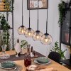 Koyoto Hängeleuchte Glas 15 cm Naturfarben, Schwarz, 4-flammig