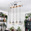 Koyoto Hängeleuchte Glas 15 cm Naturfarben, Schwarz, 4-flammig