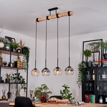 Koyoto Hängeleuchte Glas 15 cm Naturfarben, Schwarz, 4-flammig Koyoto Hängeleuchte Glas 15 cm Naturfarben, Schwarz, 4-flammig