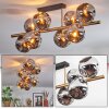 Ripoll Deckenleuchte Glas 15 cm Gold, Schwarz, 8-flammig