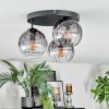 Koyoto Deckenleuchte Glas 15 cm Klar, Rauchfarben, 3-flammig
