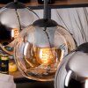 Koyoto Hängeleuchte Glas 15 cm Naturfarben, Schwarz, 4-flammig