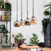 Koyoto Hängeleuchte Glas 15 cm Naturfarben, Schwarz, 4-flammig