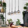Koyoto Hängeleuchte Glas 15 cm Naturfarben, Schwarz, 4-flammig