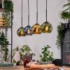 Koyoto Hängeleuchte Glas 15 cm Naturfarben, Schwarz, 4-flammig