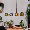 Koyoto Hängeleuchte Glas 15 cm Naturfarben, Schwarz, 4-flammig