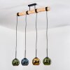 Koyoto Hängeleuchte Glas 15 cm Naturfarben, Schwarz, 4-flammig