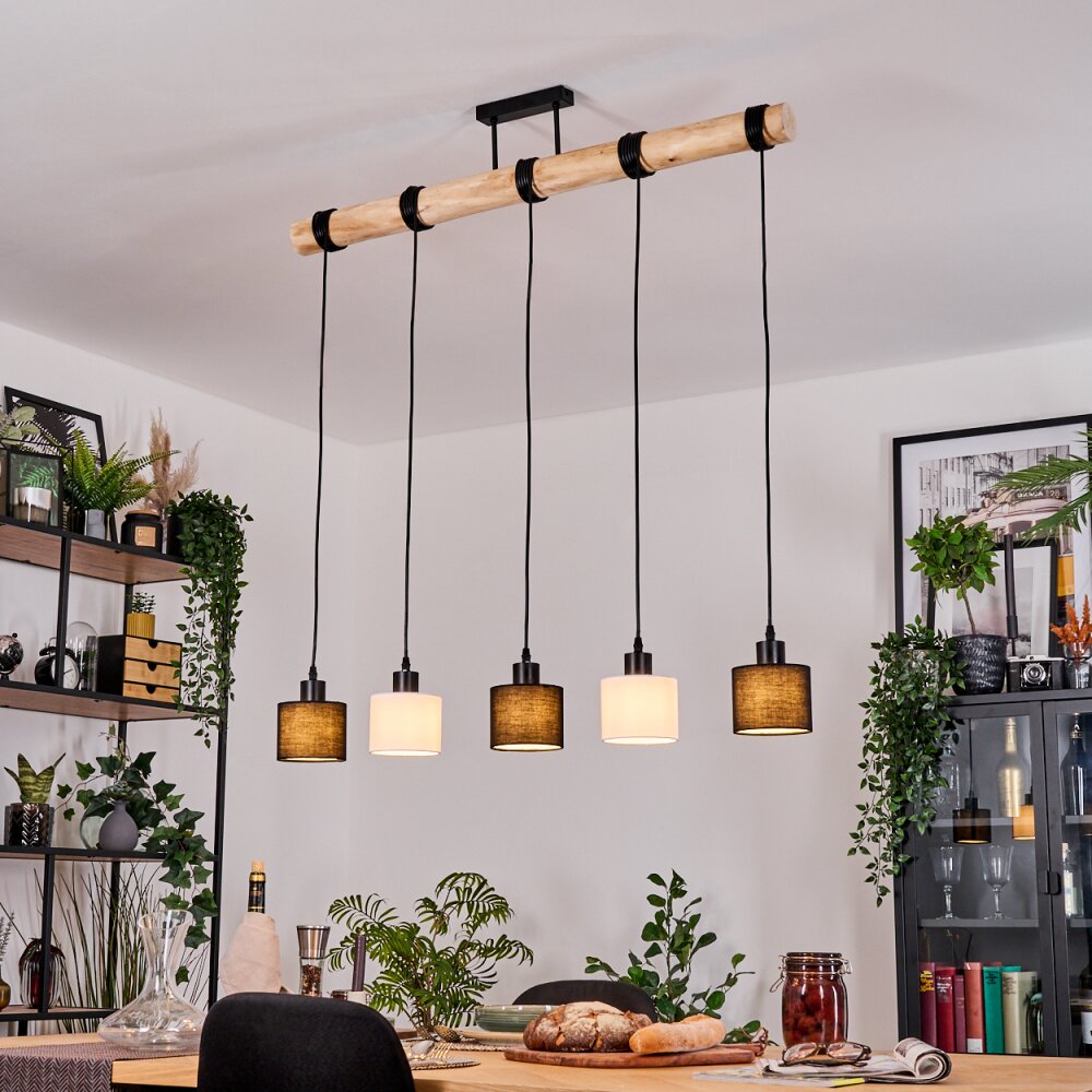 Bassagoda Hängeleuchte Naturfarben, Schwarz, 5-flammig main product photo