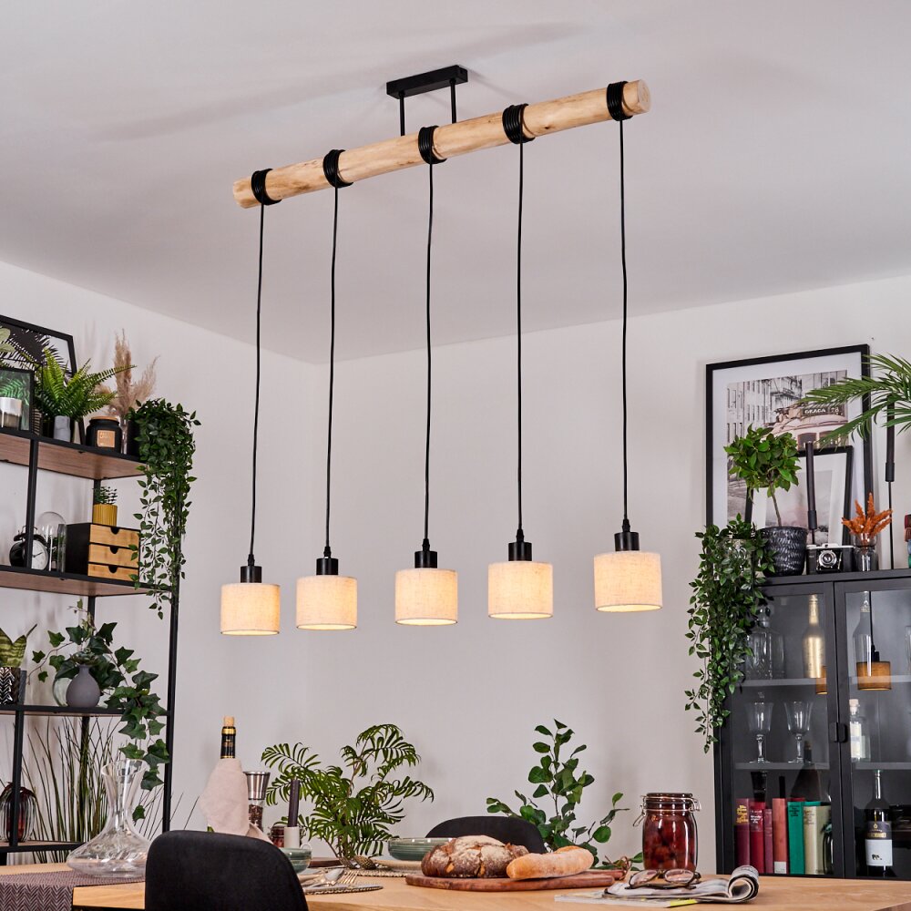 Bassagoda Hängeleuchte Naturfarben, Schwarz, 5-flammig main product photo