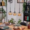 Koyoto Hängeleuchte Glas 15 cm Naturfarben, Schwarz, 3-flammig