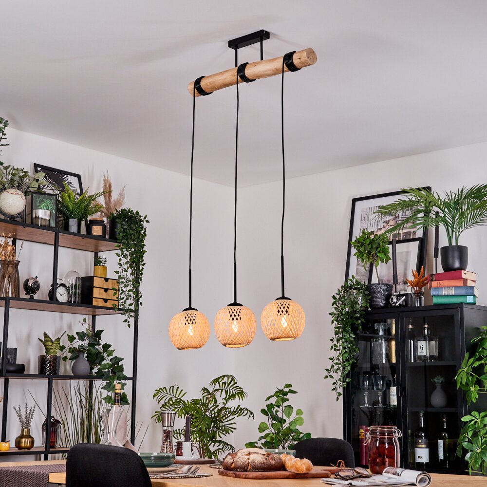 Basto Hängeleuchte Naturfarben, Schwarz, 3-flammig main product photo