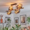 Ripoll Deckenleuchte Glas 15 cm Gold, Schwarz, 8-flammig