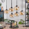 Ripoll Hängeleuchte Glas 20 cm Bernsteinfarben, Klar, 6-flammig