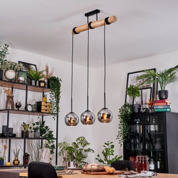Koyoto Hängeleuchte Glas 15 cm Naturfarben, Schwarz, 3-flammig Koyoto Hängeleuchte Glas 15 cm Naturfarben, Schwarz, 3-flammig