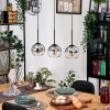 Koyoto Hängeleuchte Glas 15 cm Naturfarben, Schwarz, 3-flammig