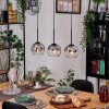 Koyoto Hängeleuchte Glas 15 cm Naturfarben, Schwarz, 3-flammig