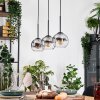 Koyoto Hängeleuchte Glas 15 cm Naturfarben, Schwarz, 3-flammig