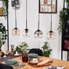 Koyoto Hängeleuchte Glas 15 cm Naturfarben, Schwarz, 4-flammig