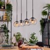 Koyoto Hängeleuchte Glas 15 cm Naturfarben, Schwarz, 4-flammig