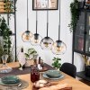 Koyoto Hängeleuchte Glas 15 cm Naturfarben, Schwarz, 4-flammig