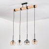 Koyoto Hängeleuchte Glas 15 cm Naturfarben, Schwarz, 4-flammig