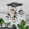 Gastor Deckenleuchte Glas 15 cm Gold, Schwarz, 5-flammig