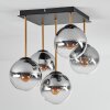 Gastor Deckenleuchte Glas 15 cm Gold, Schwarz, 5-flammig