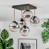 Gastor Deckenleuchte Glas 15 cm Gold, Schwarz, 5-flammig