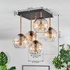 Koyoto Deckenleuchte Glas 15 cm Gold, Schwarz, 5-flammig