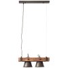 Brilliant Leuchten Plow Pendelleuchte Holz dunkel, Schwarz, 2-flammig