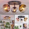 Koyoto Deckenleuchte Glas 15 cm Gold, Klar, Kupferfarben, Rauchfarben, 3-flammig