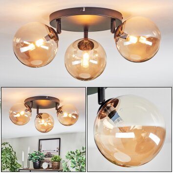 Chehalis Deckenleuchte Glas 15 cm Bernsteinfarben, 3-flammig Chehalis Deckenleuchte Glas 15 cm Bernsteinfarben, 3-flammig