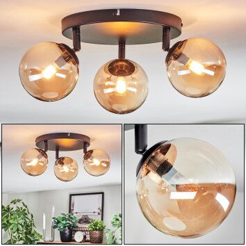 Chehalis Deckenleuchte Glas 12 cm Bernsteinfarben, 3-flammig Chehalis Deckenleuchte Glas 12 cm Bernsteinfarben, 3-flammig