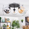 Koyoto Deckenleuchte Glas 15 cm Bernsteinfarben, Chrom, Klar, Rauchfarben, 3-flammig