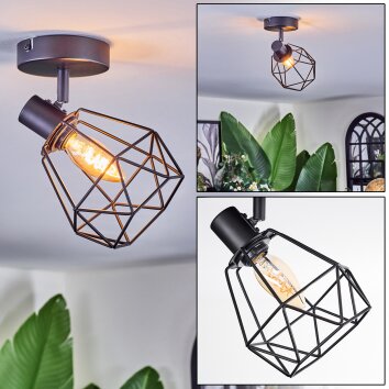 Yaak Deckenleuchte Schwarz, 1-flammig