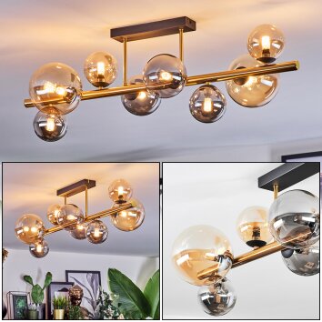 Chehalis Deckenleuchte Glas 10 cm, 12 cm, 15 cm Gold, Schwarz, 8-flammig Chehalis Deckenleuchte Glas 10 cm, 12 cm, 15 cm Gold, Schwarz, 8-flammig