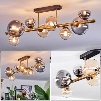 Chehalis Deckenleuchte Glas 10 cm, 12 cm, 15 cm Gold, Schwarz, 8-flammig