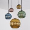 Koyoto Hängeleuchte Glas 15 cm, 20 cm, 25 cm, 30 cm Blau, Gold, Grün, Kupferfarben, 5-flammig