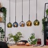 Koyoto Hängeleuchte Glas 15 cm Naturfarben, Schwarz, 5-flammig