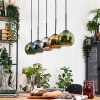 Koyoto Hängeleuchte Glas 15 cm Naturfarben, Schwarz, 5-flammig