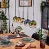 Koyoto Hängeleuchte Glas 15 cm Naturfarben, Schwarz, 5-flammig