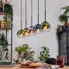 Koyoto Hängeleuchte Glas 15 cm Naturfarben, Schwarz, 5-flammig