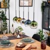 Koyoto Hängeleuchte Glas 15 cm Naturfarben, Schwarz, 5-flammig